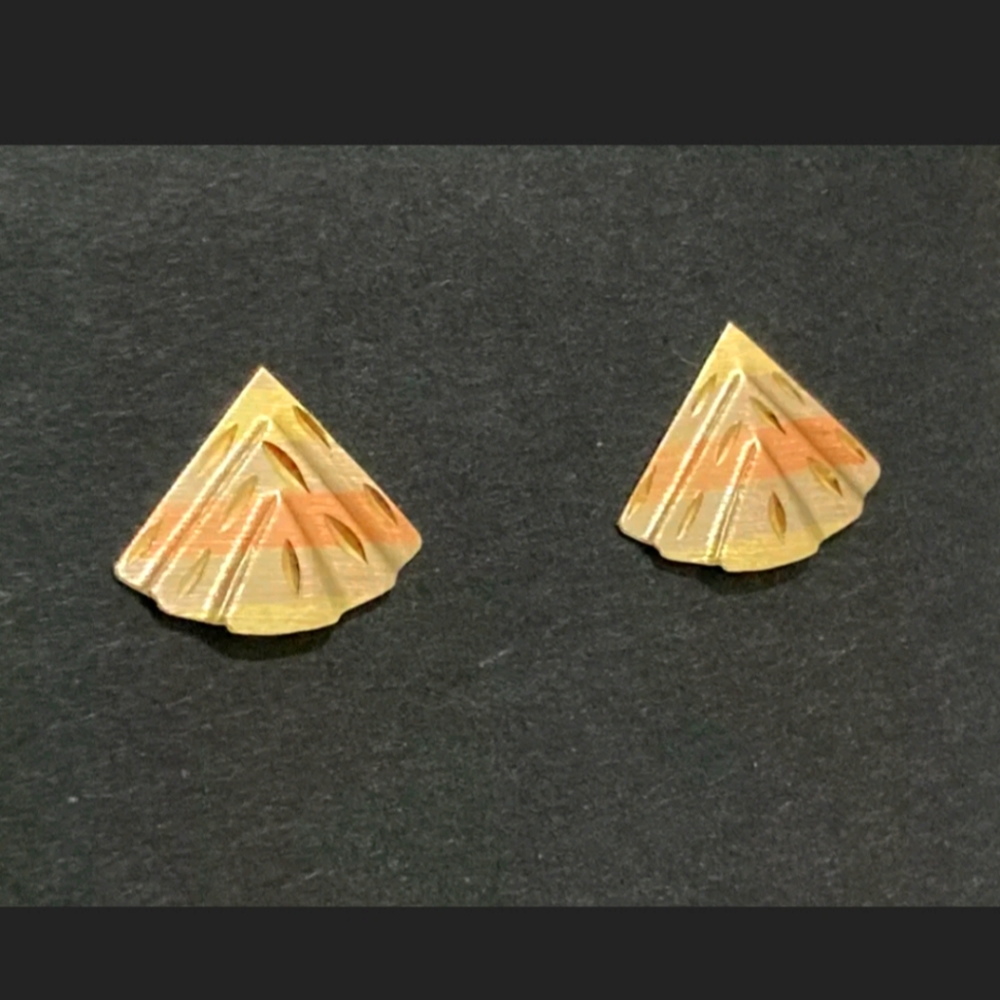 14k yellow gold petite fan earrings